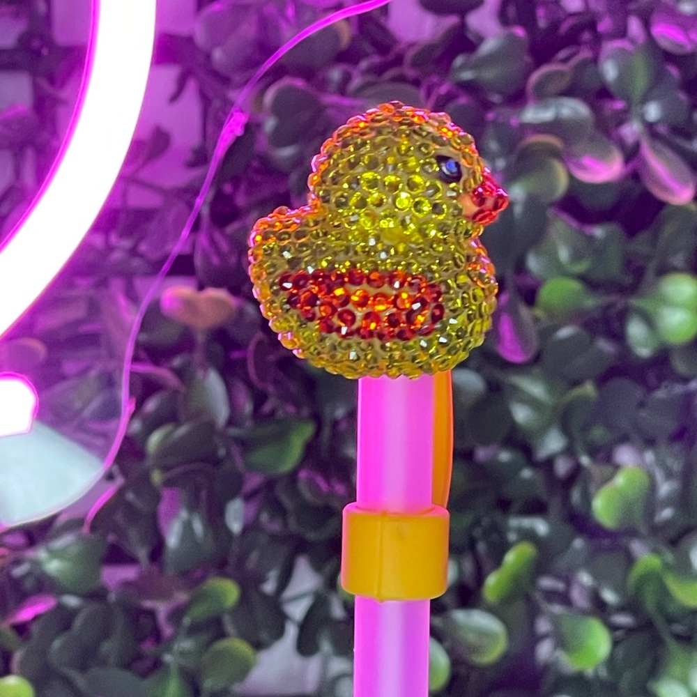 Handmade Rhinestone Duck Straw Topper - Picture 5 of 5